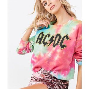 AC/DC Tie Dye Crew Neck Sweatshirt